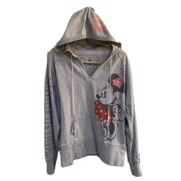 Authentic Disney Parks Minnie Mouse Gray Hoodie XXL - Picture 1 of 10